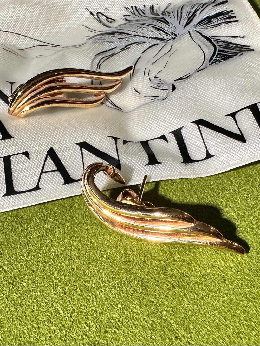 Joanna Laura Constantine Rose Gold winged ear crawler cuffs with posts